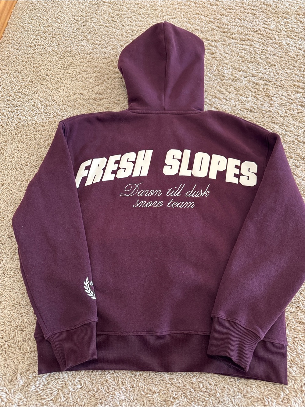 Cotton On BODY "Fresh Slopes" Hoodie Sweatshirt, Super Soft Maroon, sz 2XS 2PP